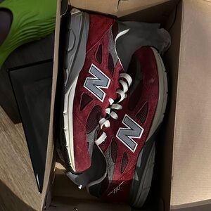 New Balance Burgundy and White Sneakers